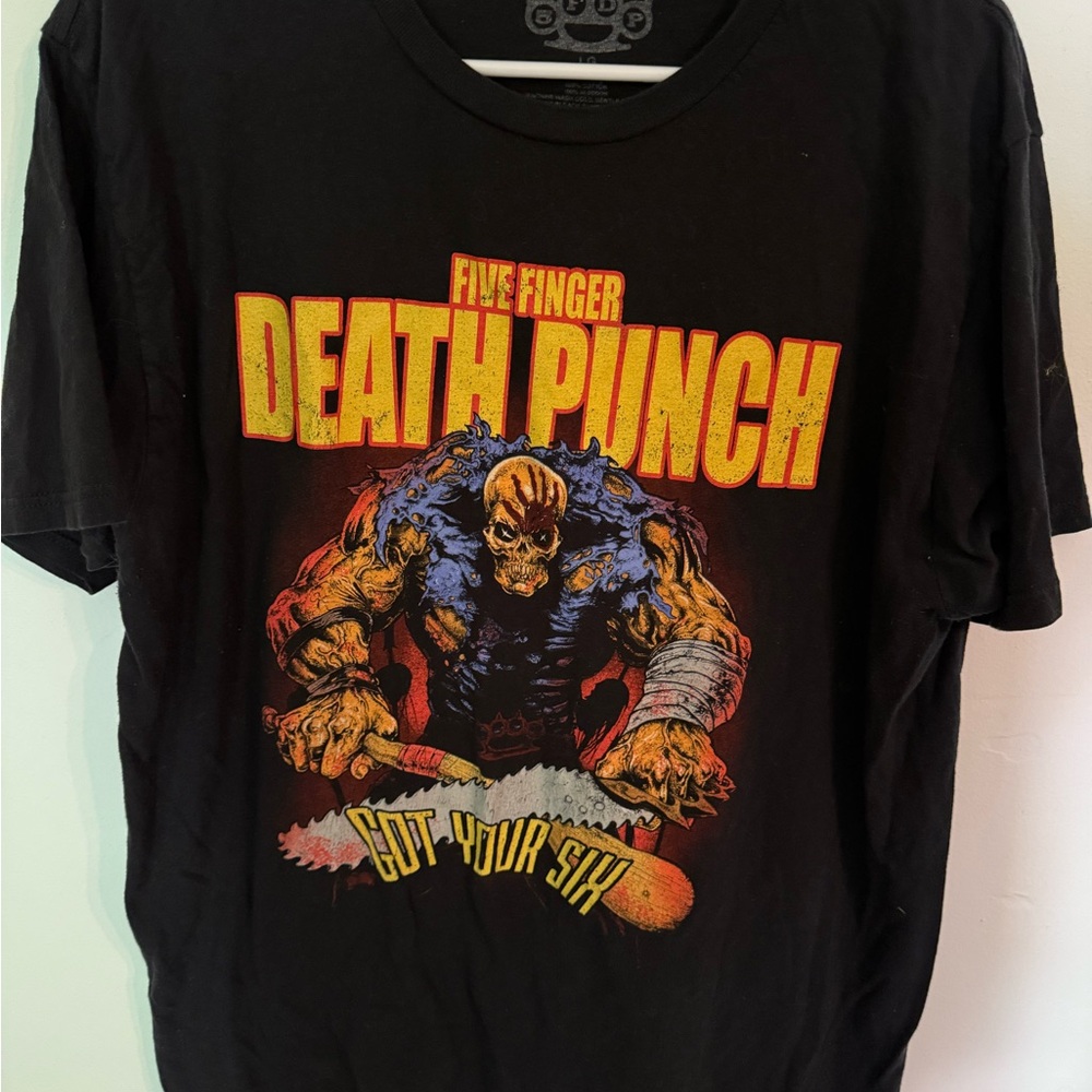 FIVE FINGER DEATH PUNCH Got Your Six 2015 Tour Graphic T-Shirt Sz Large